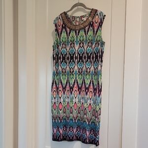 Multicolor Sleeveless Patterned Dress